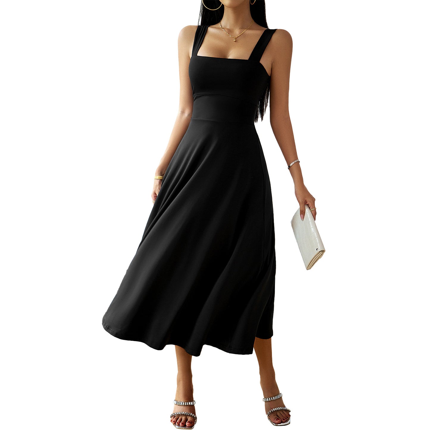 Robe Élégante à Bretelles – Charme et Confort au Quotidien