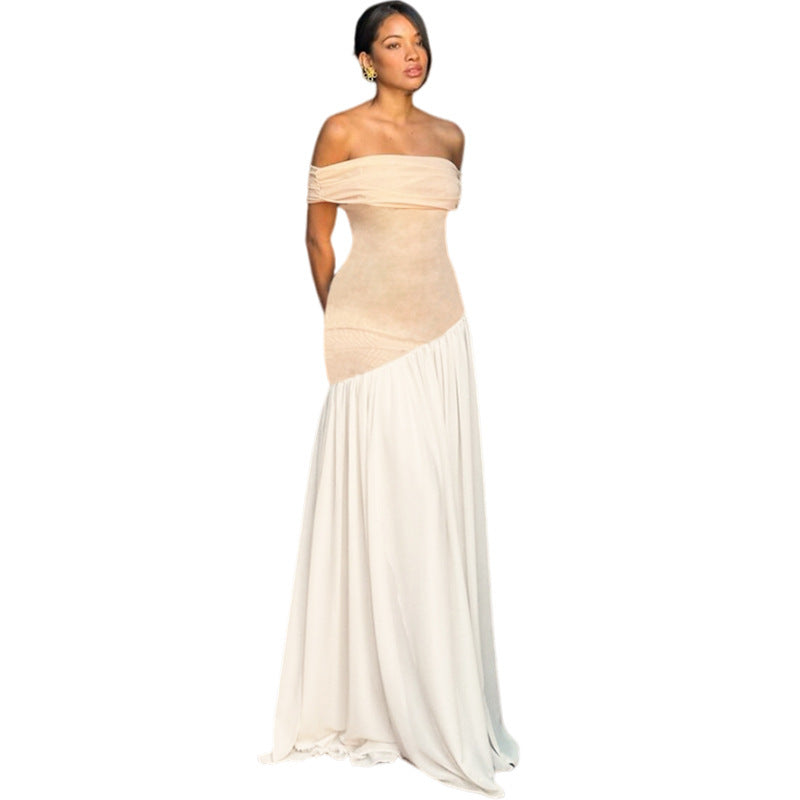 Robe Élégante à Épaules Dénudées – Style Moderne et Silhouette Affinée