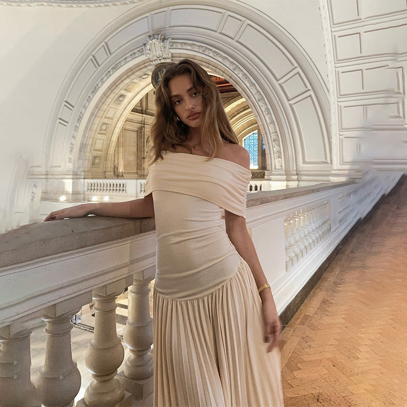 Robe Épaule Dénudée Élégante – Silhouette Slim et Chic