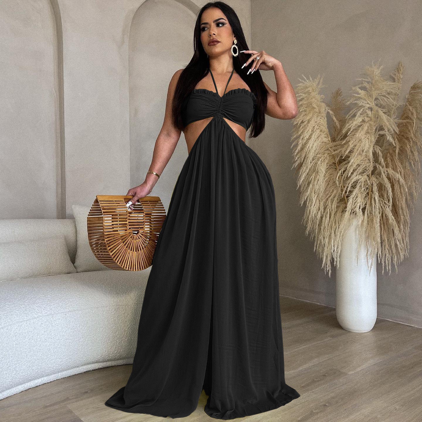 Combinaison Chic à Dos Nu – Élégance Fluide et Confort Glamour
