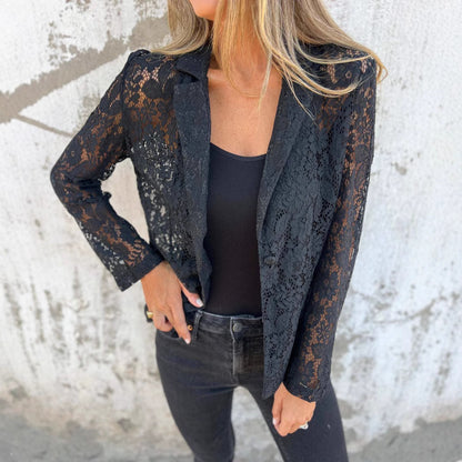 Veste en Dentelle Élégante à Manches Longues