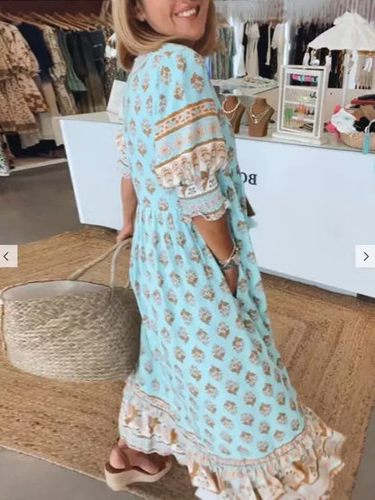 Robe Longue Bohème Chic – Été & Élégance